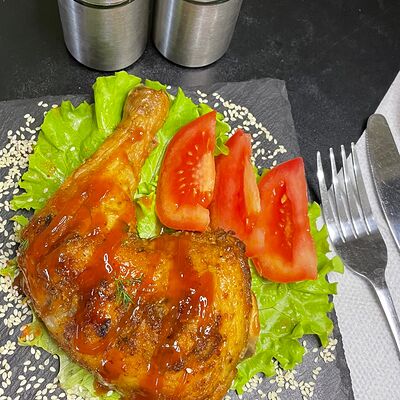 Куриный окорочок запеченныйв Как дома по цене 280 ₽