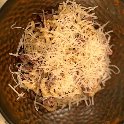 Макароны по-флотски в Геология по цене 390 ₽