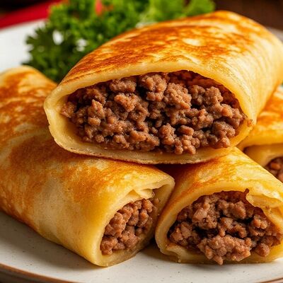 Фаршированные блинчики с сочным фаршем 4 шт. в Кафе SINBAD по цене 650 ₽