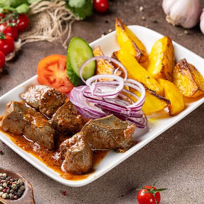 Печень жареная с картофелем в Чай Хаус по цене 640 ₽