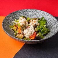 Салат с баклажаном и страчателлой в Mesto Sushi & Grill