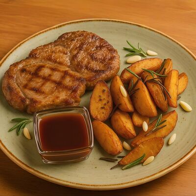 Свинина гриль с картофелем айдахо в Охота на Енота по цене 850 ₽