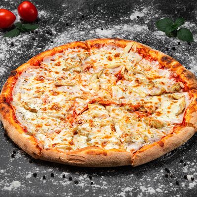 Пицца с сыром, ветчиной и грибами S в PIZZAZAVR по цене 510 ₽