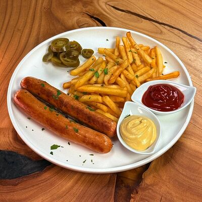 Колбаски куриные с фри в Pandora по цене 780 ₽