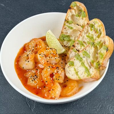 Тигровые креветки в соусе сладкий чили в По Чесноку по цене 859 ₽