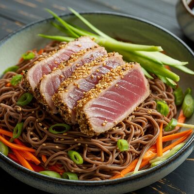 Гречневая лапша с тунцом татаки в Фабрика-кухня ex. The Black Door по цене 29 р.