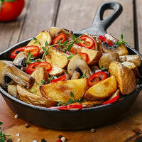 Картофель, жаренный с грибами в Строгинская гавань