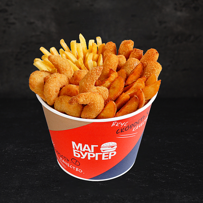 12 креветки и 10 сыр. палочки и Фри б и Деревня б в Магбургер & Братья Караваевы по цене 1595