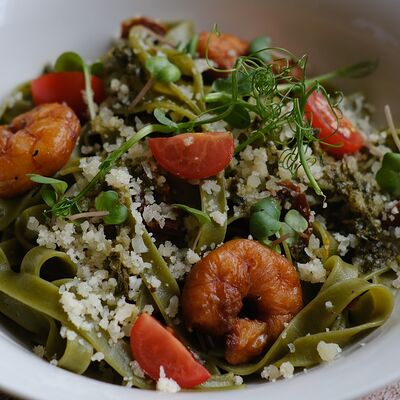 Паста с креветками и вялеными томатами 220 гр в Акапулько по цене 600 ₽