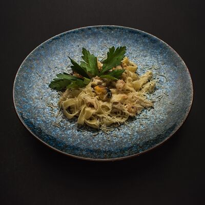 Фетучини с морепродуктами в сливочном соусе в Шашлычный дворик по цене 640 ₽