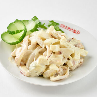 Салат из кальмара с майонезом и яйцом в Столовая №1 по цене 110 ₽