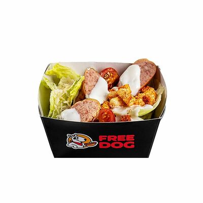 Салат Цезарь дог в Free pizza & Free dog по цене 150 ₽
