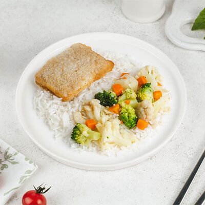 Рис с овощами и филе минтая в Простая еда по цене 339 ₽