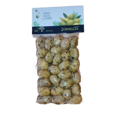 Зеленые греческие оливки Ophellia с травами в Греческая таверна Порто Миконос по цене 720 ₽