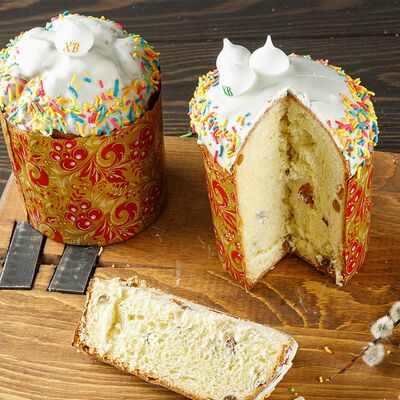 Кулич творожный с цукатами и изюмом в Ватруш пекарня-кондитерская по цене 240 ₽