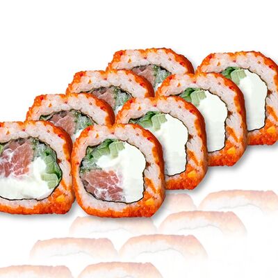 Калифорния с лососем в Якудза ролл по цене 510 ₽