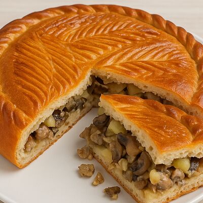 Пирог с грибами и картофелемв Дом Хлеба кафе-пекарня по цене 1000 ₽