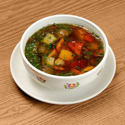 Суп из томленой баранины с печеными овощамив Казак по цене 900 ₽