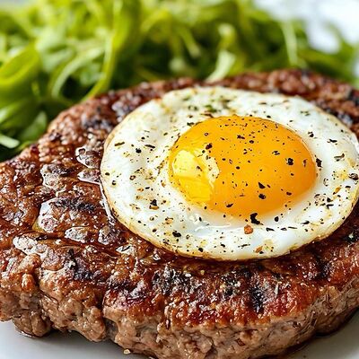 Бифштекс с яйцом из говядины в Cafe Family по цене 720 ₽