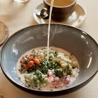 Окрошка с лососем в Имбирный пряник