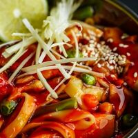 Wok с говядиной, овощами и соусом Падтай в Залив