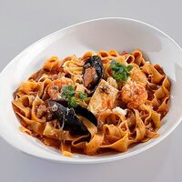 Паста неро с морепродуктами в Dvin hall