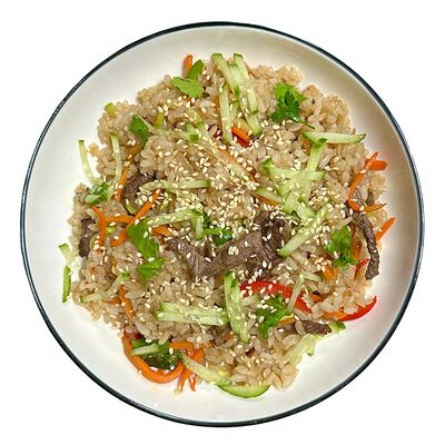 Говядина Wok с рисом в NYUSURI корейская кухня по цене 405 ₽