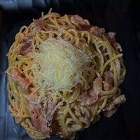 Паста Карбонара с беконом в Yacht Cafe Sochi