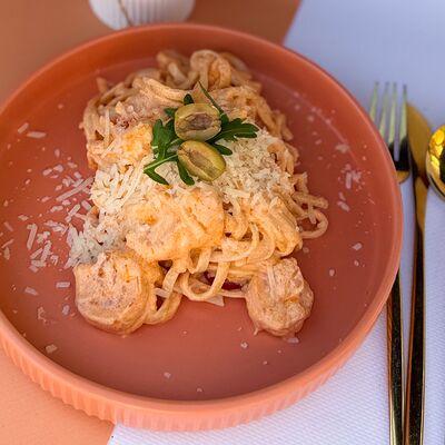 Лингвини Том-ям с креветкой в Wow Tortik по цене 830 ₽