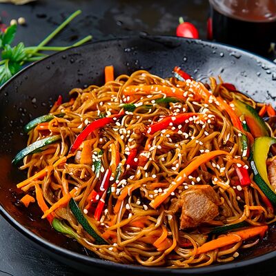 Wok со свининой в ЛЕТО семейное кафе по цене 450 ₽