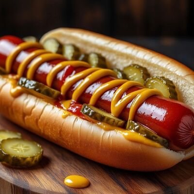 Хот-дог с маринованными огурчиками в Пиццерия Халяль-Шаурма по цене 240 ₽