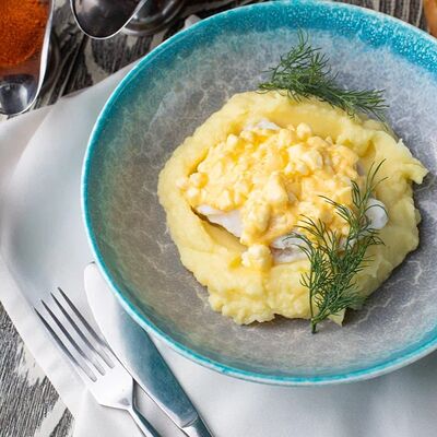 Судак по-польски с пюре в Линдфорс по цене 1335 ₽