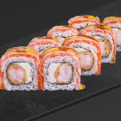 Roll с лососем и креветкой в темпуре №30 в Sushkin Set по цене 686 ₽