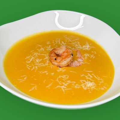 Тыквенный крем-суп с креветкой в Панда бао по цене 390 ₽