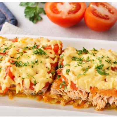 Филе горбуши с овощами под майонезом в 18 ложек по цене 389 ₽