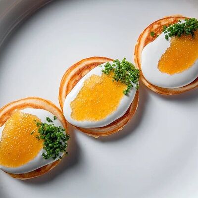 Оладьи с щучьей икрой в Раковая на Усачева по цене 2390 ₽