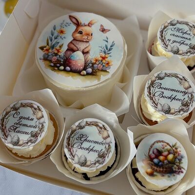  Бенто-торт и капкейки Пасха в Кондитерская Конфетка Питер по цене 3450 ₽