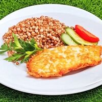 Гречка с куриным шницелем в Coffee Fit