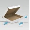 Коробка для пиццы 28 х 28 х 4.5 см, из микрогофрокартона трехслойного, самосборная белая, 50 шт. в Ченто пицца М7 по цене 3700