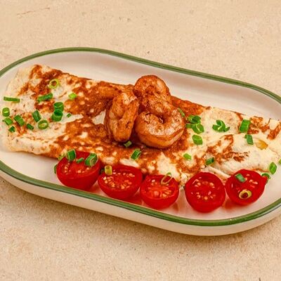 Омлет с креветкамив Хачапури: выпечка & вино по цене 590 ₽