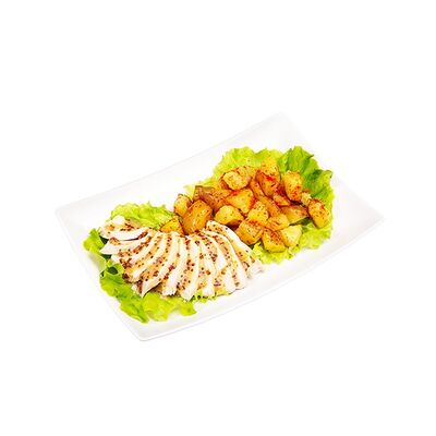 Цыпленок в медово-горчичном соусе с картофелем в СушиWok по цене 288