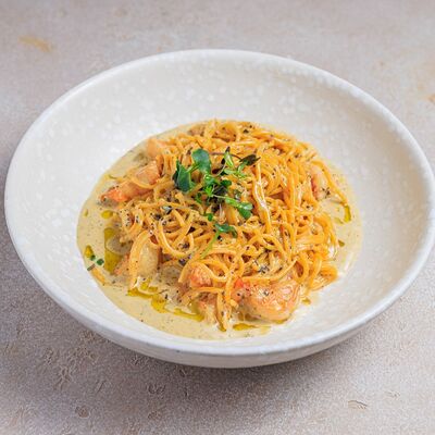 Спагеттини с креветками в Bocconcino по цене 1750 ₽