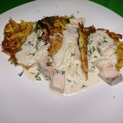 Драники с лососем в Pitstop по цене 740 ₽