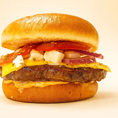 Бургер с фета и красным луком в Apizza по цене 447 ₽