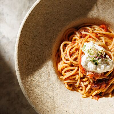 Паста с томатами и страчателлой в Feromon по цене 750 ₽