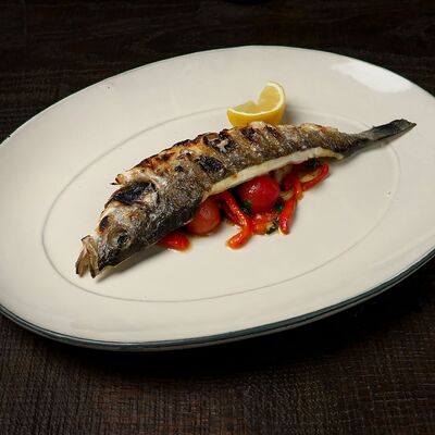Сибас на гриле, рагу из томатов в Dacha restaurant по цене 1120 ₽