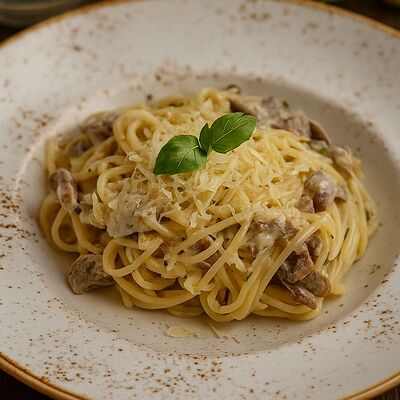 Спагетти с говядиной и грибами в Охота на Енота по цене 690 ₽