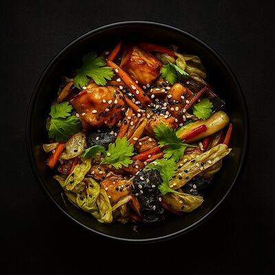 Цыплёнок вок с овощами в CAFE BAZAR по цене 580 ₽