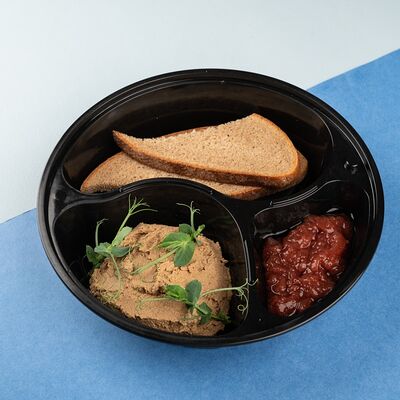 Печеночный паштет с кусочком сухого хлеба в Август по цене 360 ₽