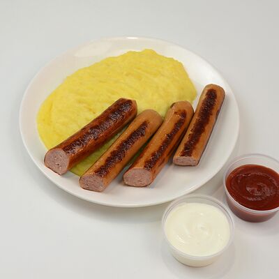 Колбаски домашние с пюре в БлинОК по цене 530 ₽